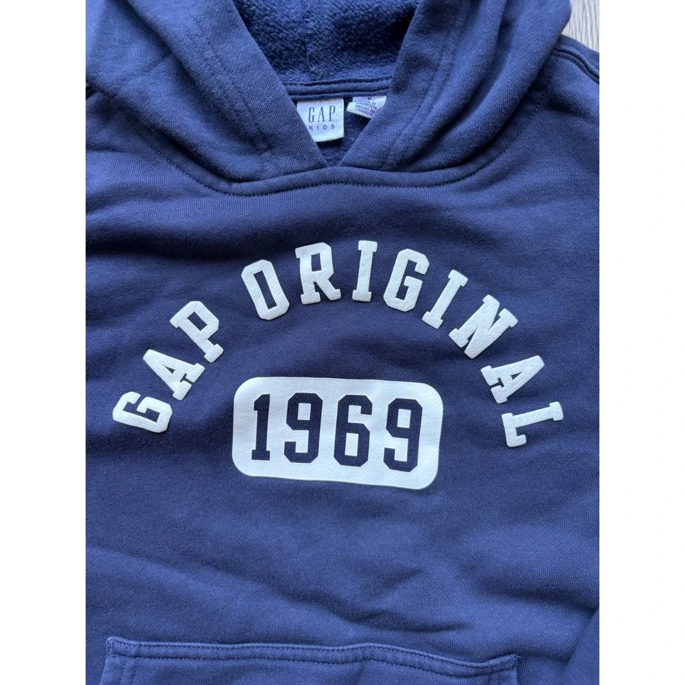 Gap Kids Navy Blue Gap Original 1969 Pullover Hoodie Sweatshirt Size S 7/8